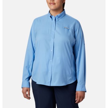 Columbia PFG Tamiami II Long Sleeve Plus Size, Camisa Blancos Para Mujer | 289671-UVM